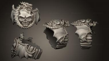 Jewelry rings Scull Drago 3d model